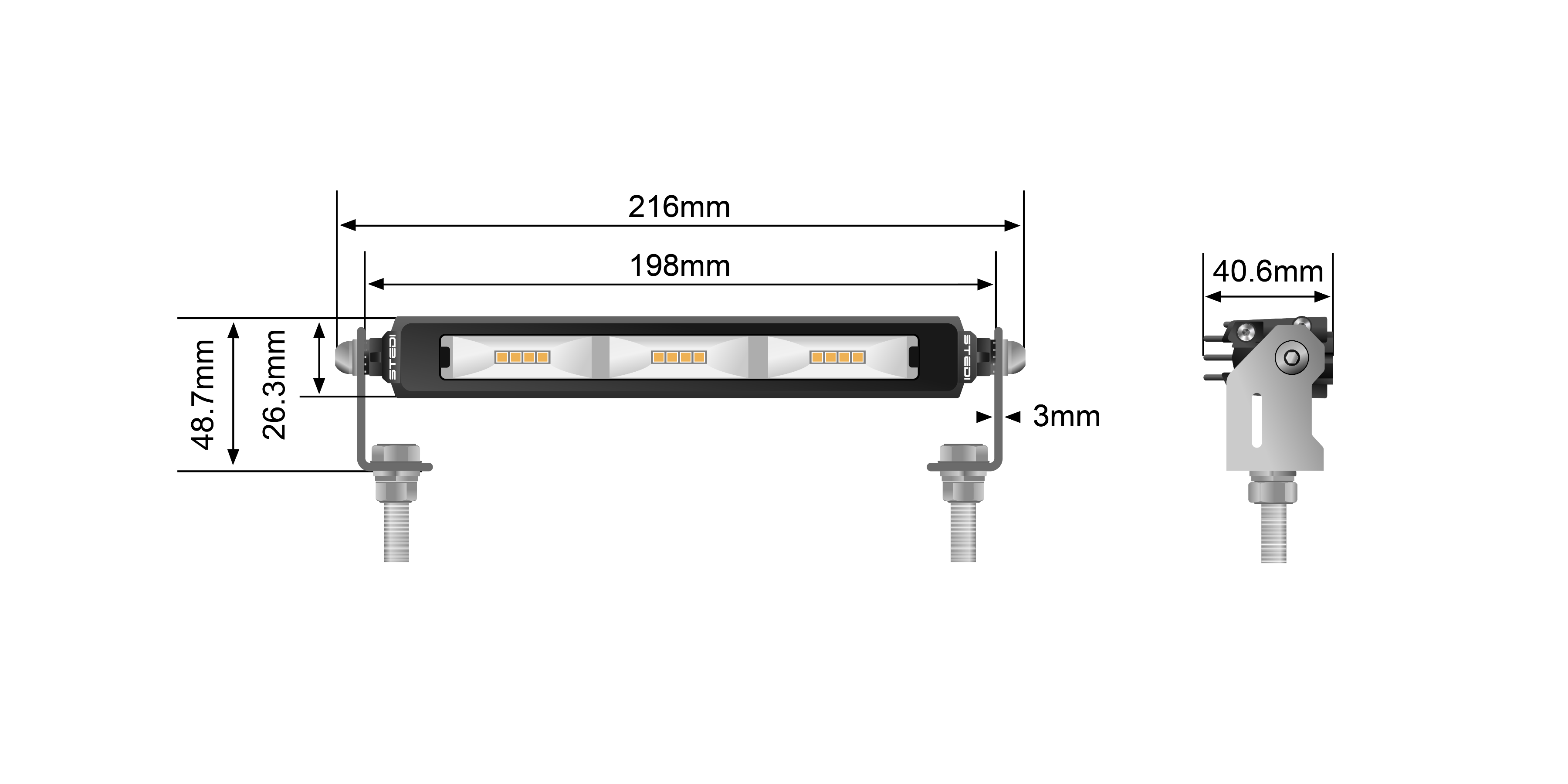 STEDI Light Bar Micro V2 7,8 Zoll (Warmweiß) - GPC-Offroad
