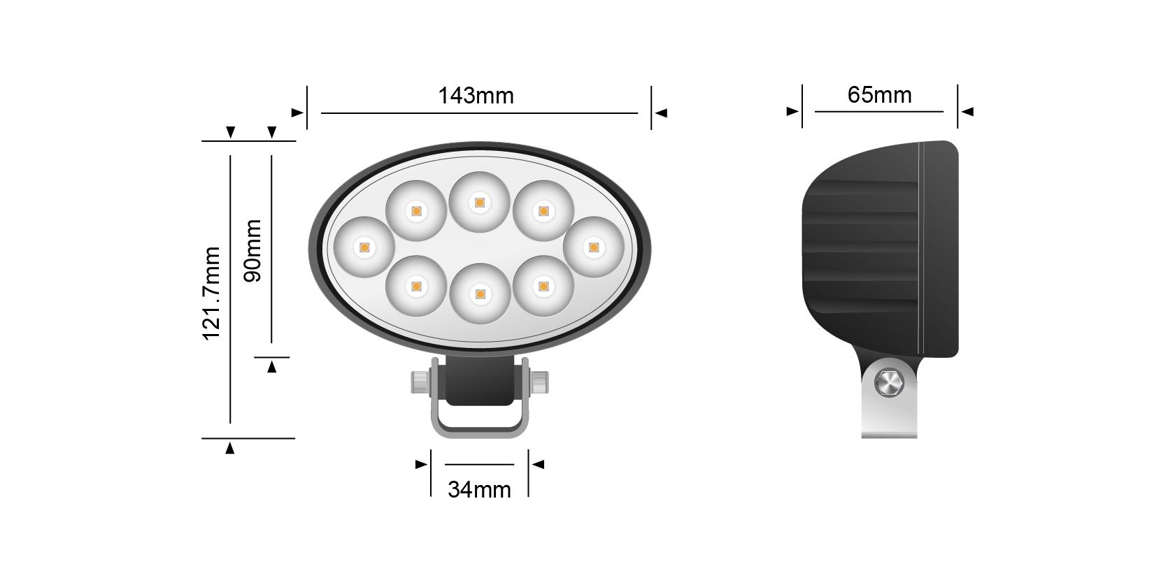 STEDI 24W Traktor LED Work Light