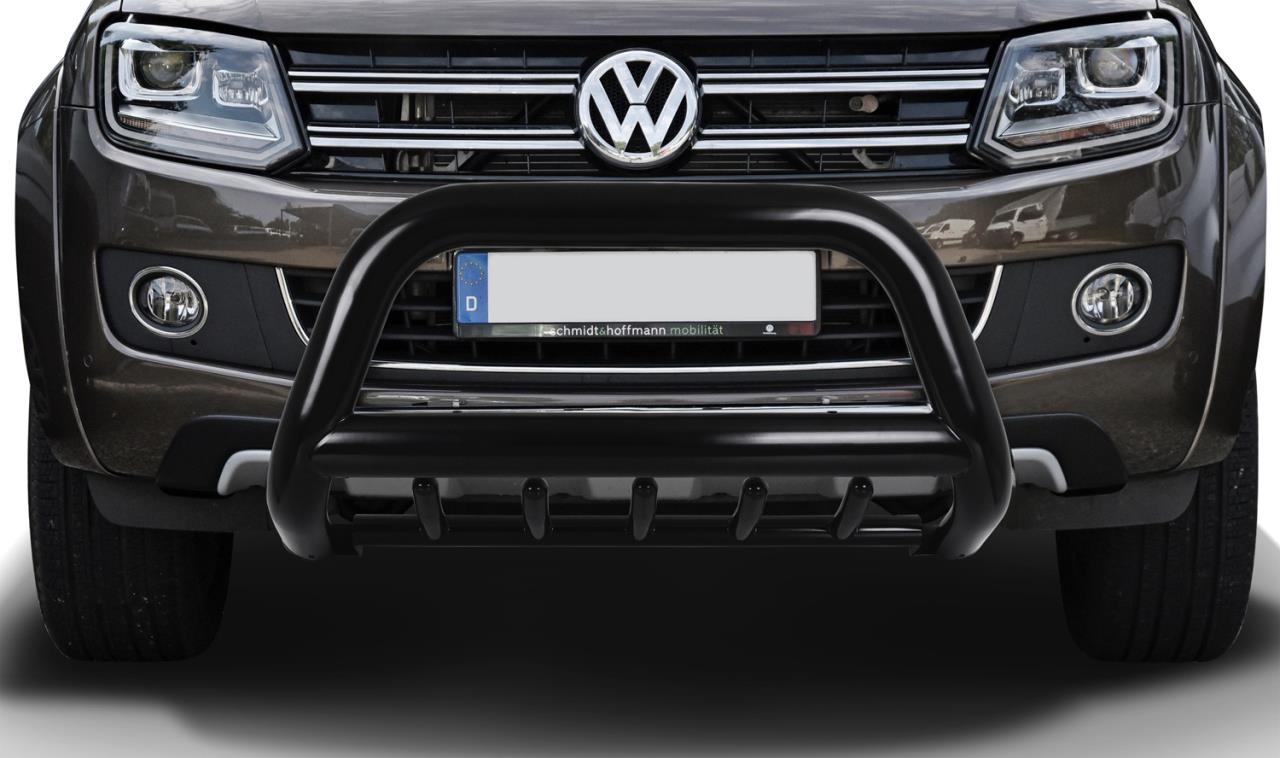 VW Amarok (2010-2020) front guard with underrun protection black 89mm 