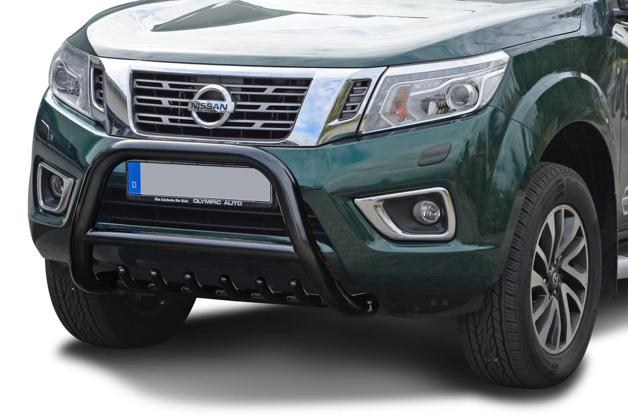 Nissan Navara D23 NP300 Frontschutzbügel Schwarz 81mm (Mit Unterfahrschutz)