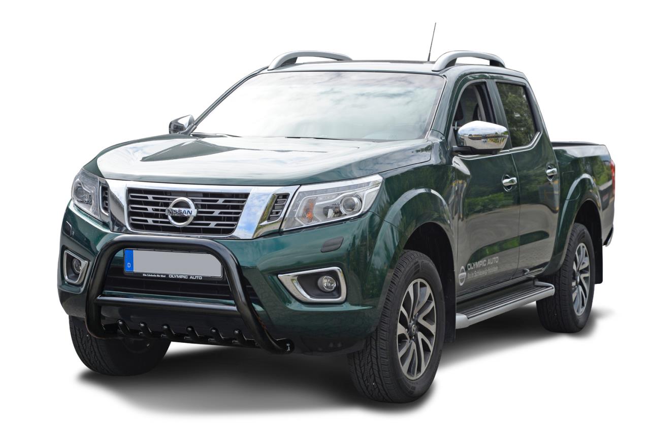 Nissan Navara D23 NP300 Frontschutzbügel Schwarz 81mm (Mit Unterfahrschutz)