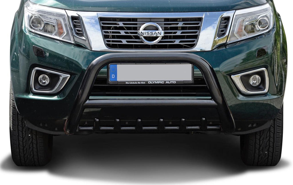 Nissan Navara D23 NP300 Frontschutzbügel Schwarz 81mm (Mit Unterfahrschutz)