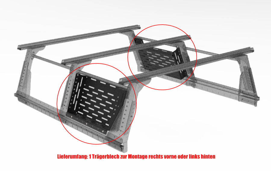 Muli-Rack Trägerblech - Extracab (Vorne Rechts o. Hinten Links (1.Stk.))