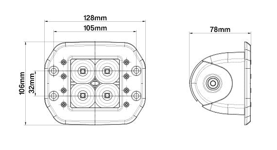 STEDI C4 Black Edition Einbau LED Light (Flood)