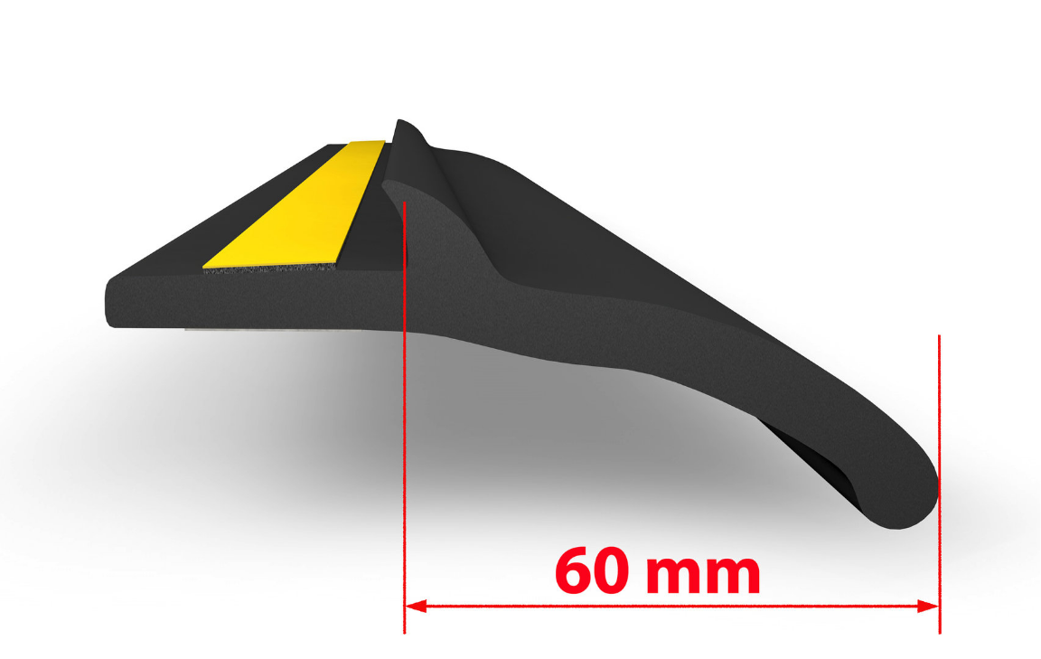 Kotflügelverbreiterung 60 mm 4 Stück á 1,5 Meter (aus schwarzem Hartgummi)