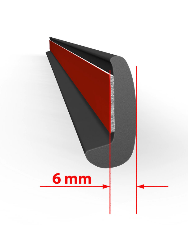 Fender flares 6 mm 4 pieces á 1.5 meters (made of black hard rubber)
