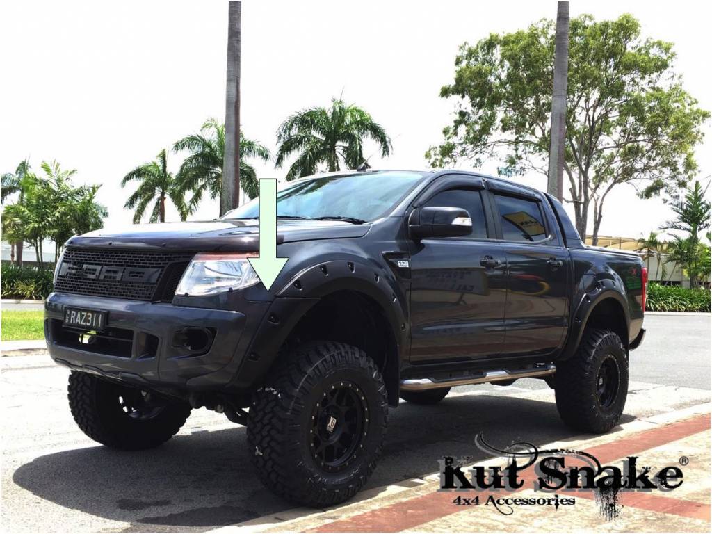 Kut Snake Kotflügelverbreiterung Ford Ranger PX1, PX2 - 55mm breite - Struktur Oberfläche