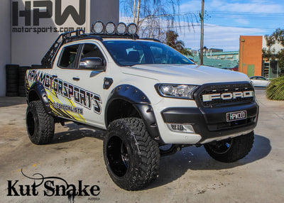 Kut Snake Kotflügelverbreiterung Ford Ranger PX1, PX2 "Monster" - 95 mm Breite - Struktur Oberfläche