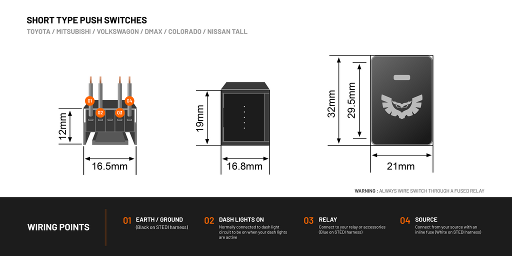 STEDI Mitsubishi Short Type - Switch program - L200 Triton/Pajero Sport