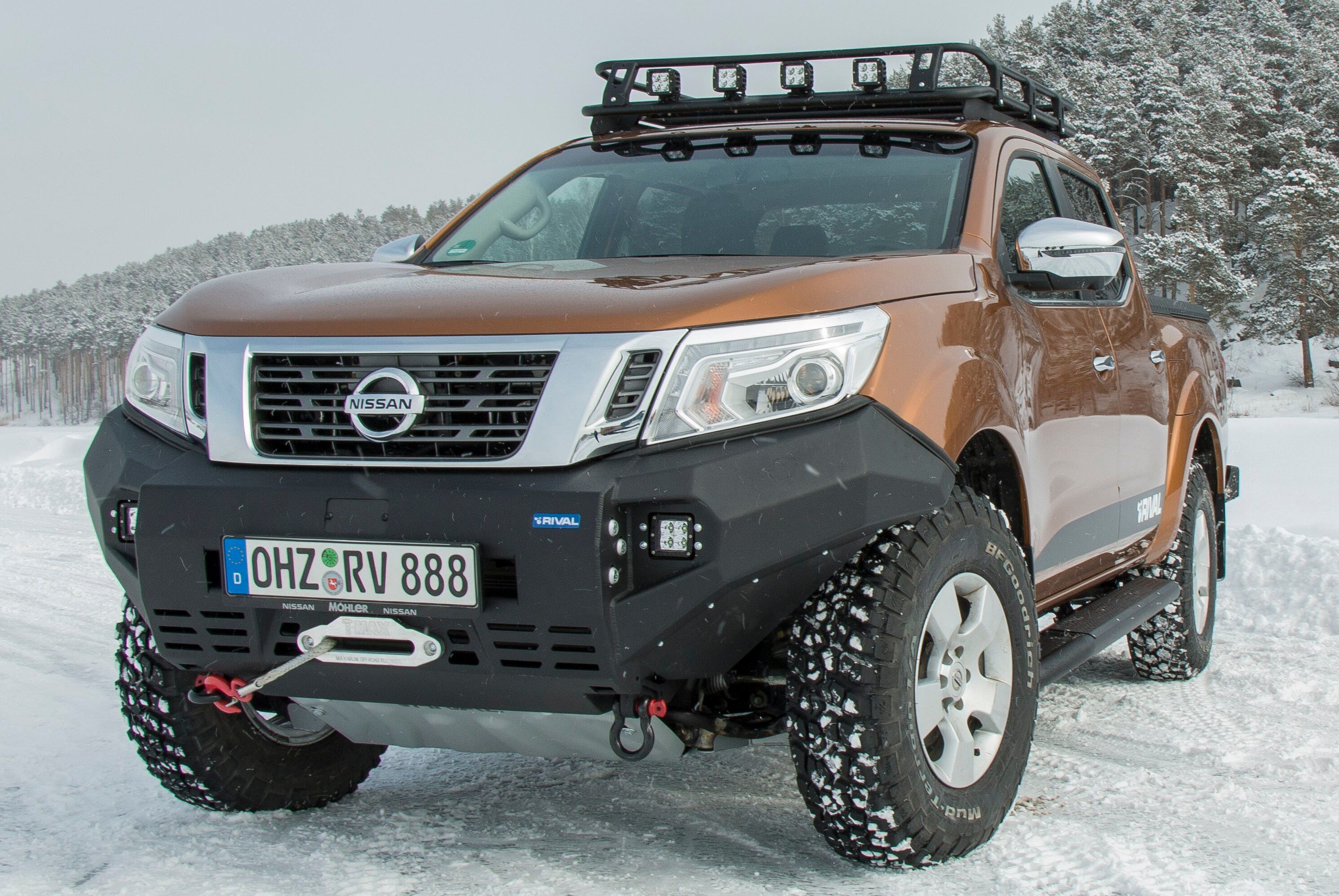 RIVAL4x4 Alu HD-Seilwindenstoßstange für Nissan Navara D23 2,5D; 2,3D (incl. EURO6)