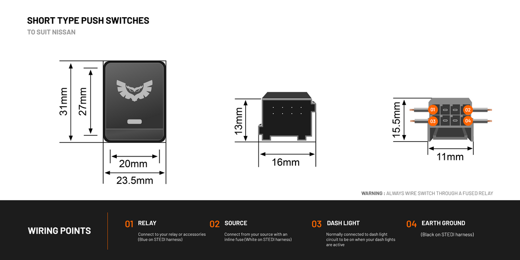 STEDI Nissan Short Type - Switch program - Navara/Pathfinder R52/X-Trail
