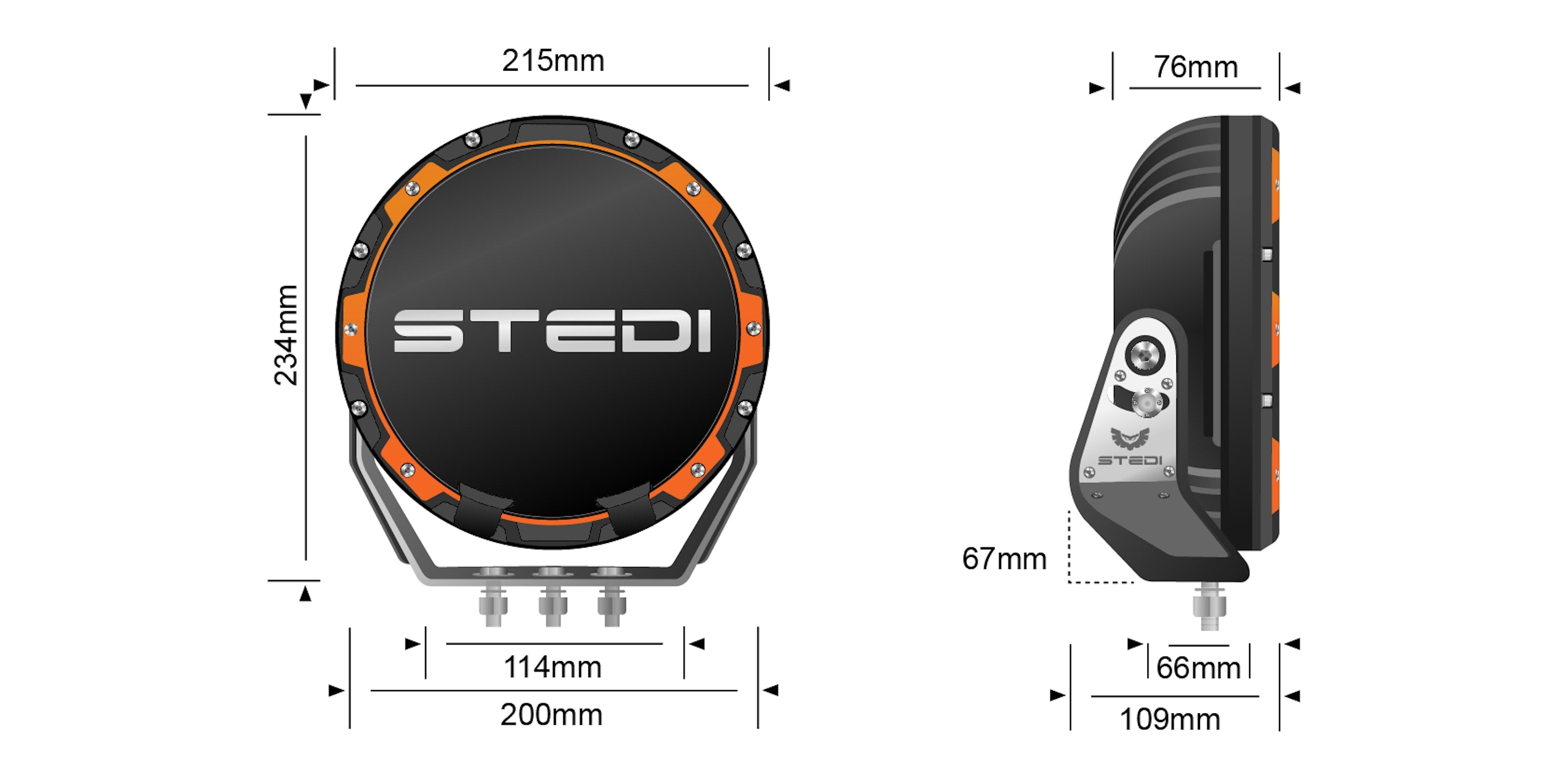 STEDI Type-X ™ PRO LED Driving Lights (1 Stück) - GPC-Offroad