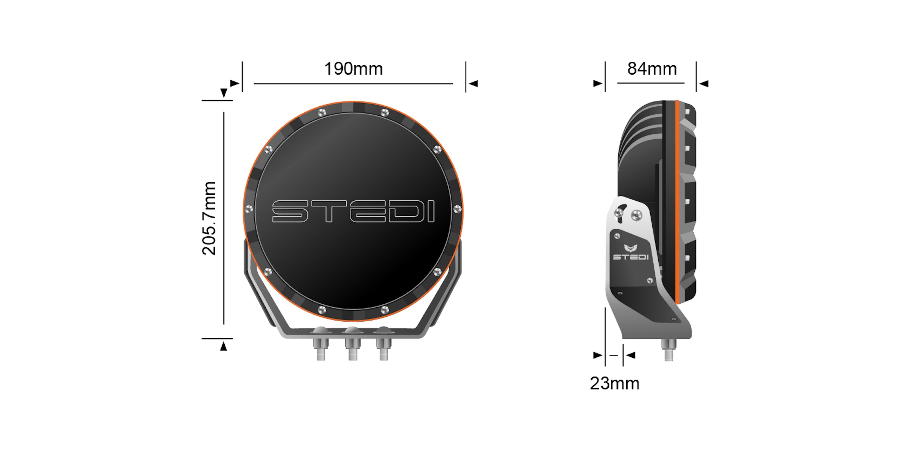 STEDI Type-X™ Sport 7" LED Driving Lights (1 Stück) - GPC-Offroad